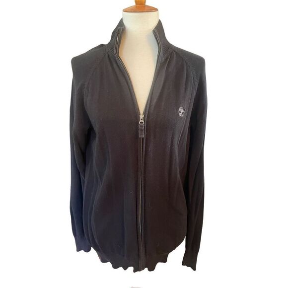 Timberland Men’s Small Full Zip/Mock Collar Regular Fit Cotton Sweater – Black - Picture 12 of 14